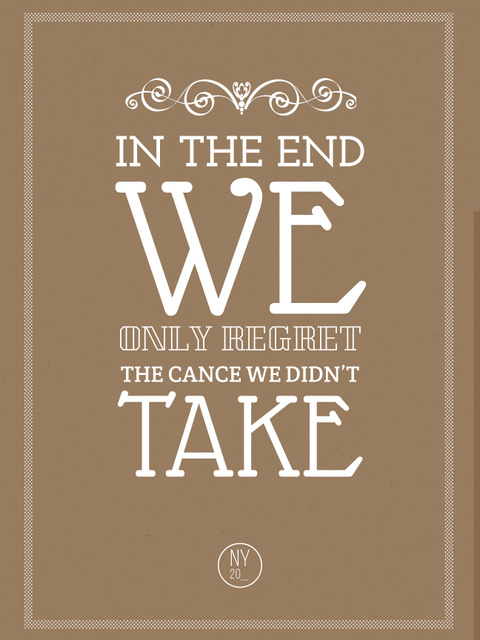 Motivational Quote about Regret Poster US tervezősablon