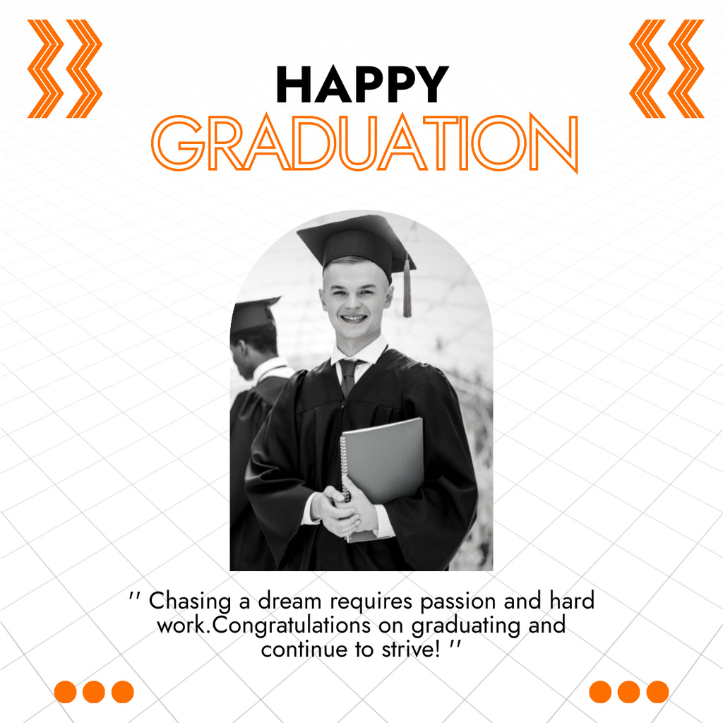 Platilla de diseño Greetings on Graduation on Young Man LinkedIn post