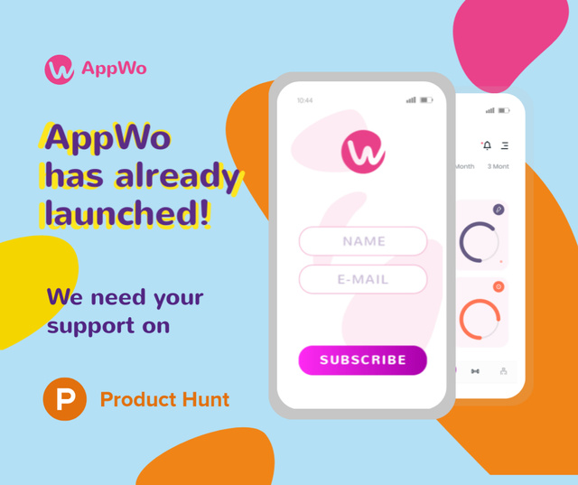 Product Hunt Promotion Login Page on Screen Facebookデザインテンプレート