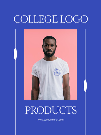 College Apparel and Merchandise Products Offer Poster US Design Template