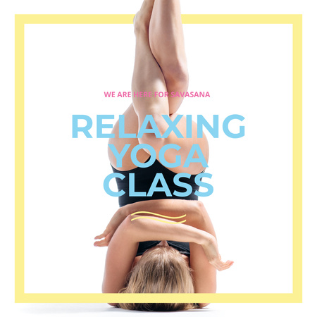 Woman exercising at Yoga Class Instagram AD Design Template