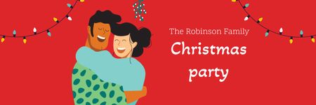 Platilla de diseño Couble celebrating Christmas party Twitter