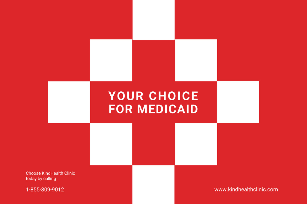 Medical Ad with Red Cross Poster 24x36in Horizontal Πρότυπο σχεδίασης