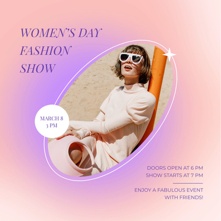 Fashion Show On Women’s Day Announce Animated Post Design Template