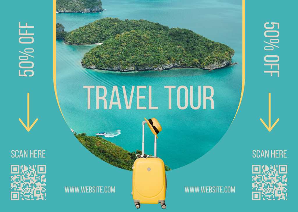 Tour to Beautiful Natural Destinations Card Modelo de Design