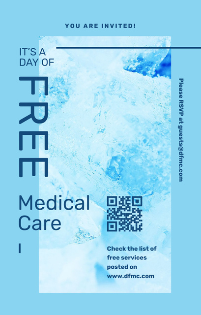 Free Medical Care Day Announcement Invitation 4.6x7.2in – шаблон для дизайна