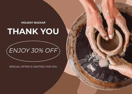 Holiday Bazaar Sale Offer WIth Pottery Card Design Template