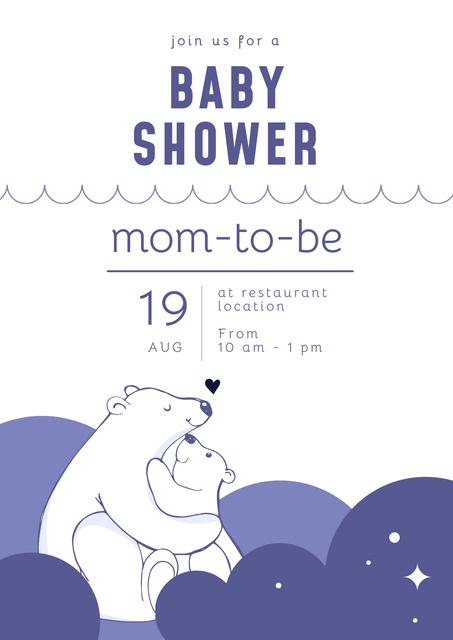 Mom-to-Be Inviting You to Baby Shower Party Poster Design Template