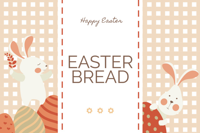 Fresh Bread for Easter Holiday Label Design Template