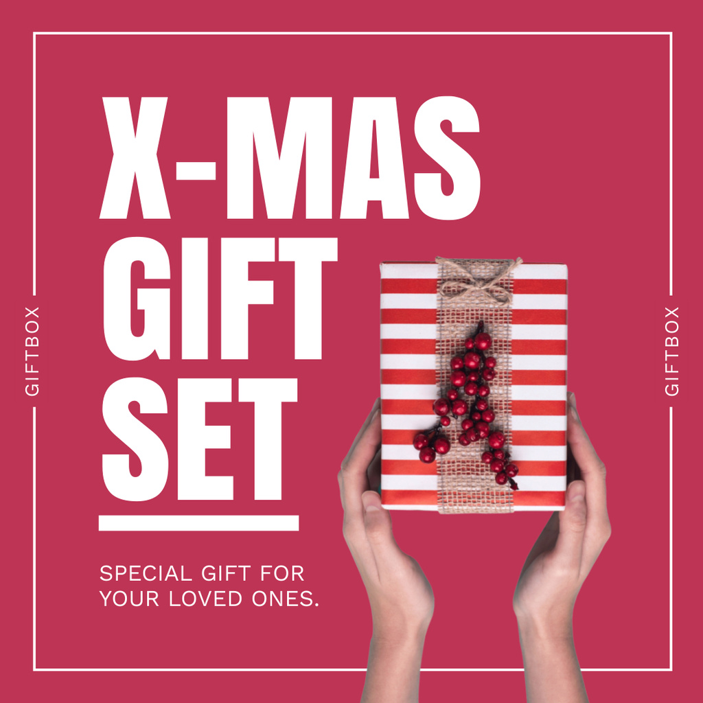 Ontwerpsjabloon van Instagram van Offer of Xmas Gift Set