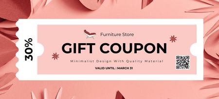 Furniture Store Coral Discount Coupon 3.75x8.25in Design Template