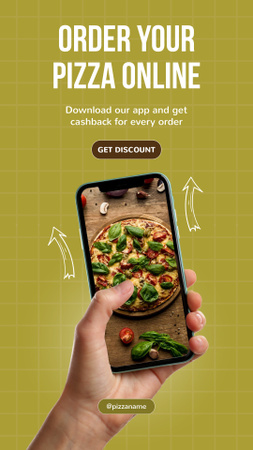 Plantilla de diseño de Pide tu pizza en línea Instagram Story 