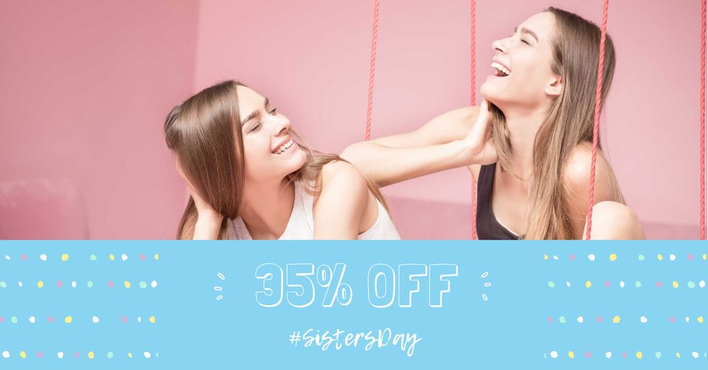Sisters Day Special Offer Facebook AD Design Template