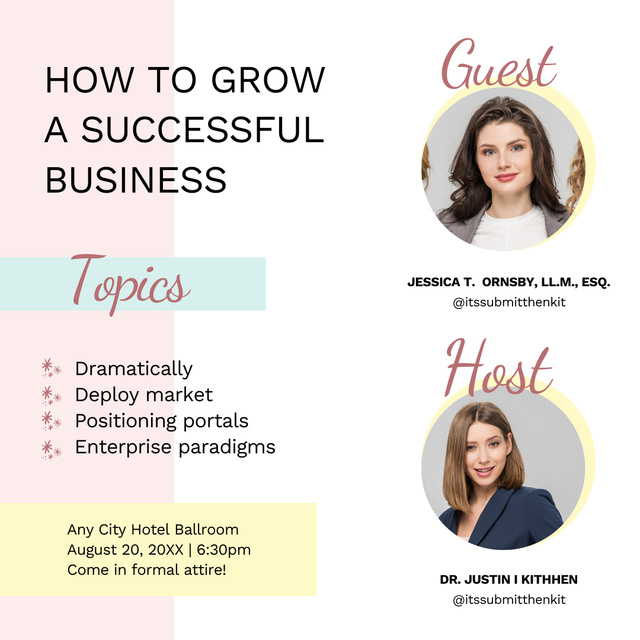 Tips for Growing a Successful Business Instagram Πρότυπο σχεδίασης