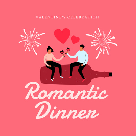 Couple celebrating Valentine's Day Instagram Design Template