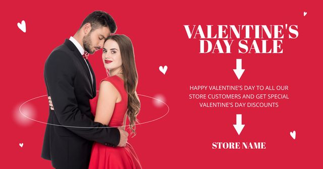 Plantilla de diseño de Passionate Deals for Valentine's Day Facebook AD 