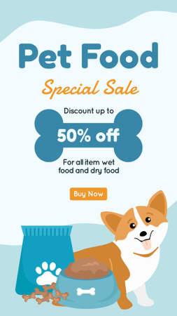 Pet Food Special Discount Instagram Story Tasarım Şablonu