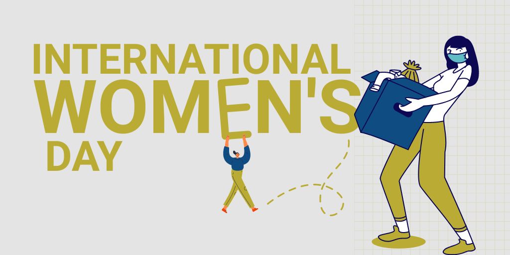 International Women's Day Event Announcement Twitter tervezősablon