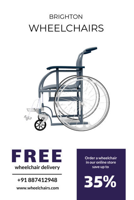 Designvorlage Sale of Wheelchairs in Store with Discount für Flyer 4x6in