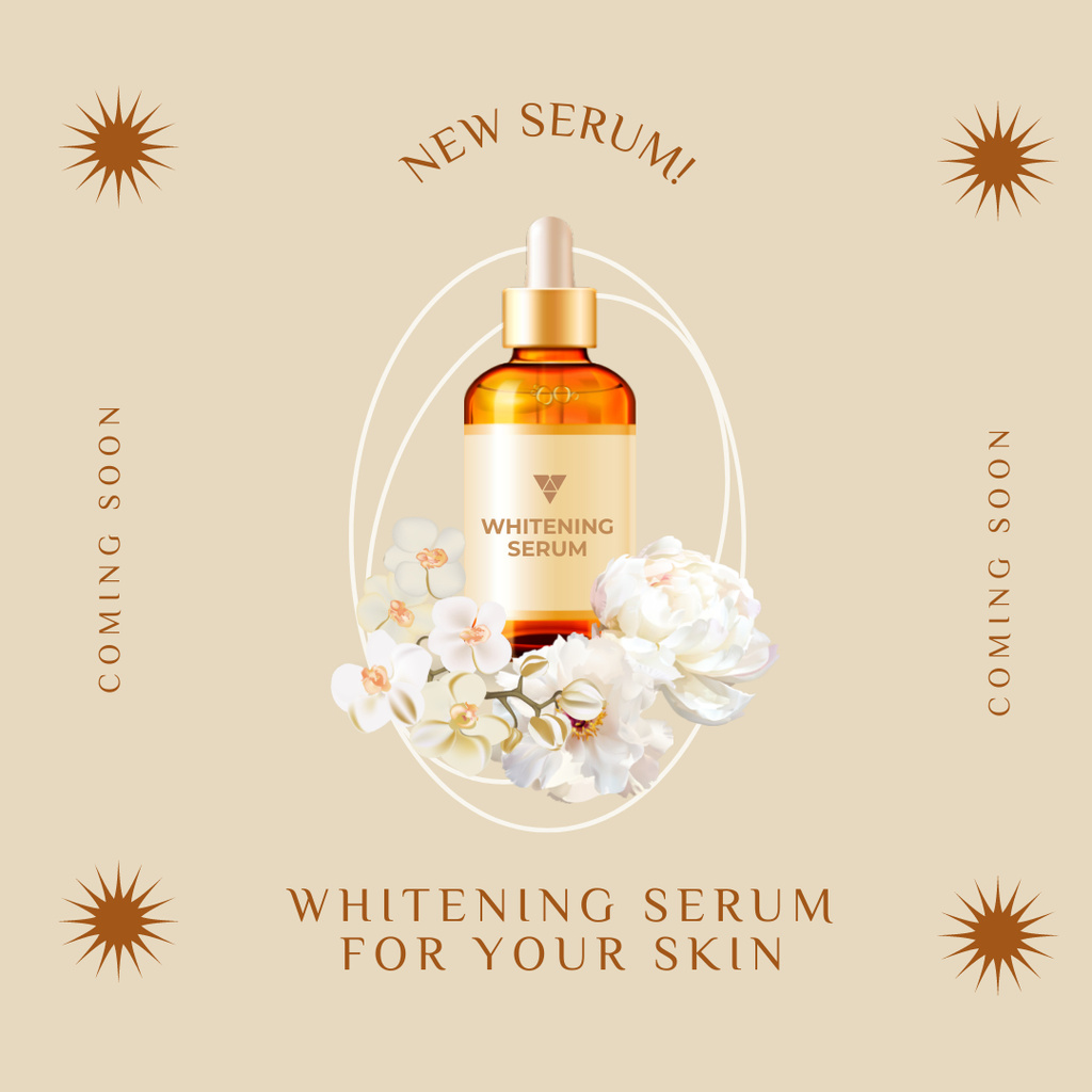 Designvorlage New Cosmetic Serum for Skin Offer In Yellow für Instagram