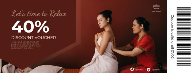 Designvorlage Wellness Massage Center Advertisement für Coupon