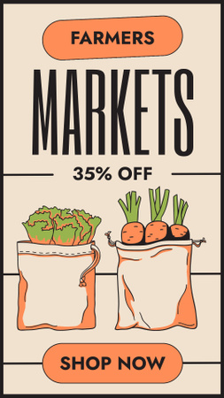 Designvorlage Discount on Vegetables in Bag für Instagram Story