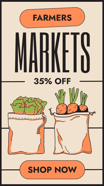 Discount on Vegetables in Bag Instagram Story tervezősablon