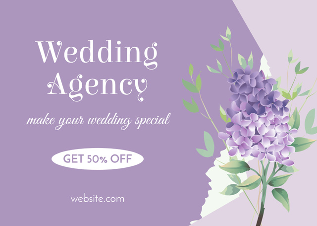 Ontwerpsjabloon van Card van Wedding Agency Special Offer