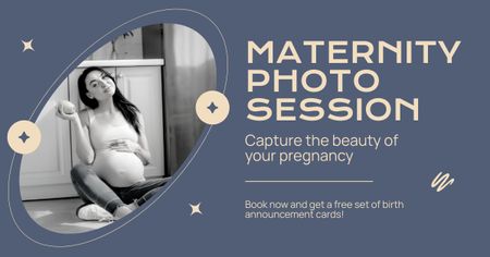 Linda sessão de fotos de gravidez de um fotógrafo profissional Facebook AD Modelo de Design