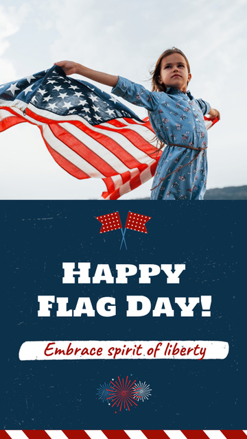Template di design Congratulations on Flag Day with Cute Girl Instagram Video Story