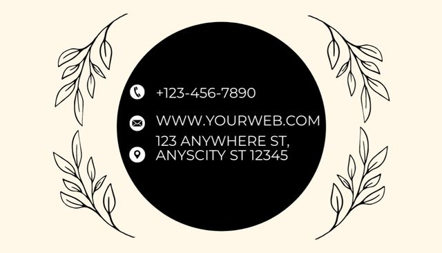 Tattoo Studio Service With Black Circle Business Card US Design Template