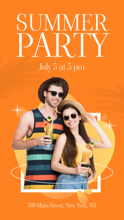 Summer Party Announcement Instagram Story Design Template