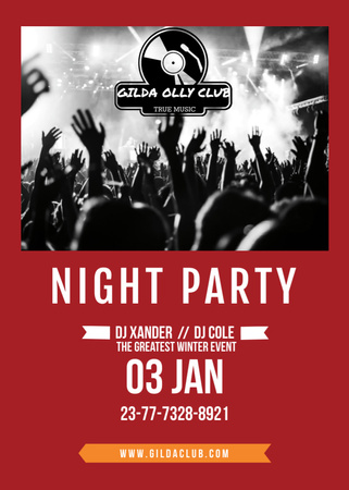 Template di design Night Party Invitation Crowd in the Club Flayer