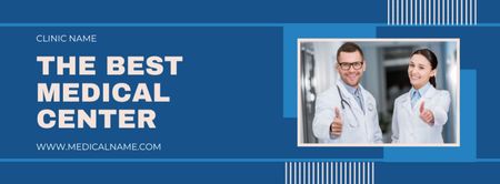 Platilla de diseño Ad of Best Healthcare Center with Doctors Facebook cover