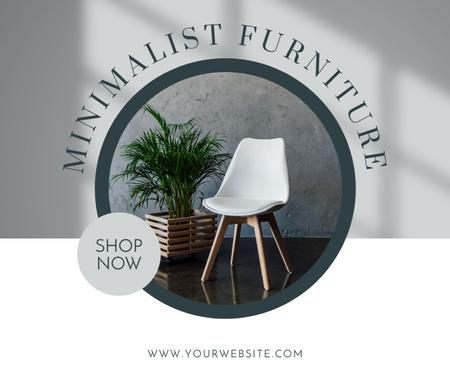 Designvorlage Möbelhaus-Angebot mit weißem minimalistischem Stuhl für Facebook