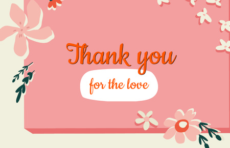 kiitollinen lause kukkien kanssa kuvitus Thank You Card 5.5x8.5in Design Template