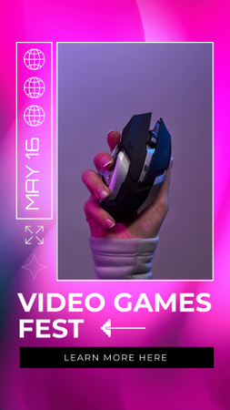 Video Games Festival With Computer Mouse TikTok Video – шаблон для дизайну