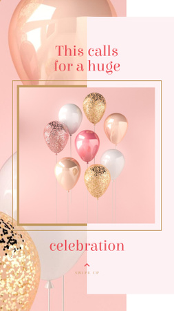 Shiny balloons for Party Instagram Story Design Template