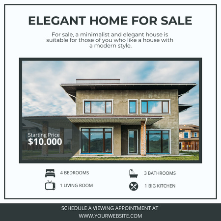 Modern House for Sale Animated Post Design Template