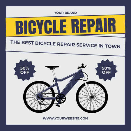 Platilla de diseño Discount on Bicycles Repair on Blue Instagram AD