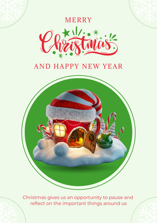 Christmas and New Year Illustrated Poster Modelo de Design