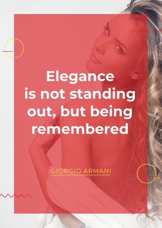 Elegance quote with Young attractive Woman Flayer Πρότυπο σχεδίασης