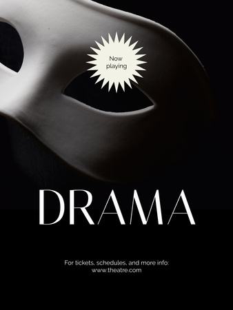 Drama Show Announcement on Black Poster US Design Template