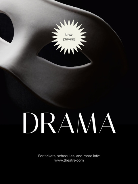 Modèle de visuel Drama Show Announcement on Black - Poster US