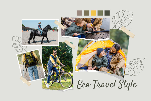 Eco Travel Style Moodboard Mood Board Tasarım Şablonu