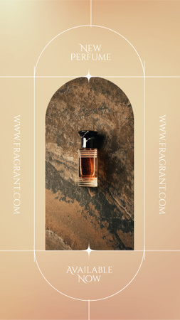 Exclusive Aroma Anouncement with Bottle of Perfume Instagram Story Modelo de Design
