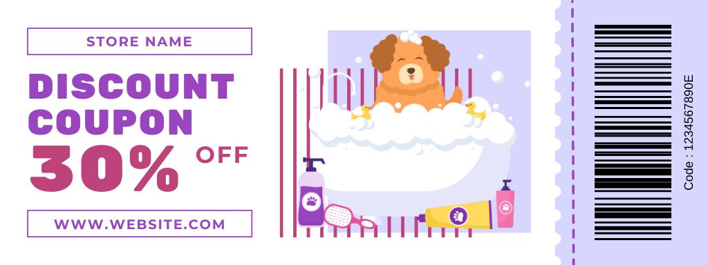 Template di design Dogs Bathing Services Promo Coupon
