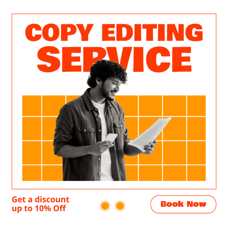 Essential Copy Editing Service With Booking And Discounts Instagram Design Template