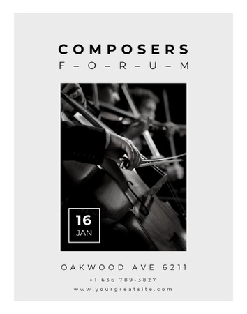 Composers Forum Event Announcement with Musicians on Stage Poster 22x28in Design Template