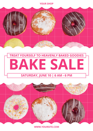 Bake Sale Ad on Pink Flayer Design Template